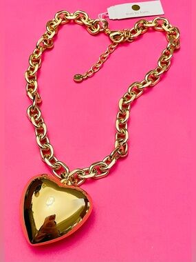 True to Form 14kt gold plated puffy heart necklace